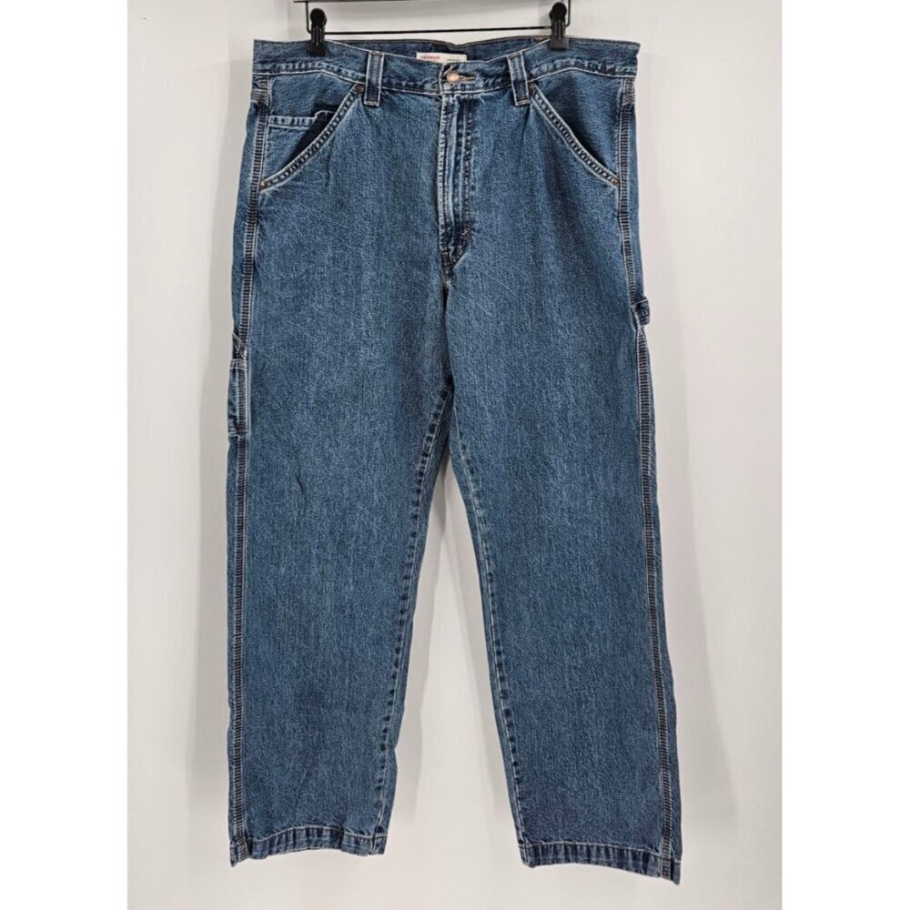 LEVI STRAUSS SIGNATURE CARPENTER MEN'S JEANS 38 x 32 100% COTTON 7 POCKET